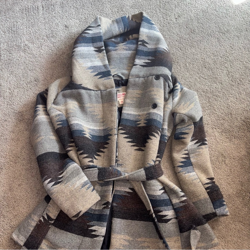 Women’s western printed pea coat